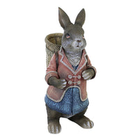 (55218) Easter Rabbit With Basket Backpack, 15.50 Inch, Bunny Pastel Figurine 20369B