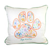 (55222) The Little Birdie Dog Mama Pillow, 17.00 Inch, Paw Print Floral Txt0843p