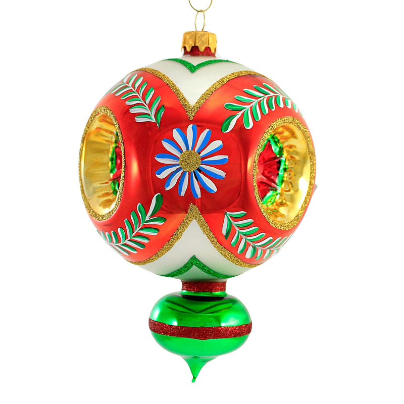 Sbk Gifts Holiday Orange Floral Triple Reflector - - SBKGifts.com