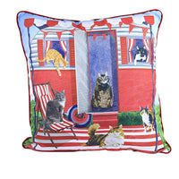 (55239) Home Decor Cat Caravan Pillow, 18.00 Inch, Trailer Vacation Summer C86144214