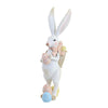 (55382) Easter White Bunny With Basket, 15.50 Inch, Tall Figurine Eggs Rustic A7461