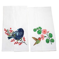 (55384) Decorative Towel Bird Kitchen Towels, 27.00 Inch, Indigo Bunting Hummingbird A6827