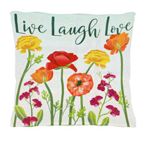 (55557) Home Decor Live Laugh Love Pillow Cover, 18.00 Inch, Interchangable 18 X 18 4Plc431