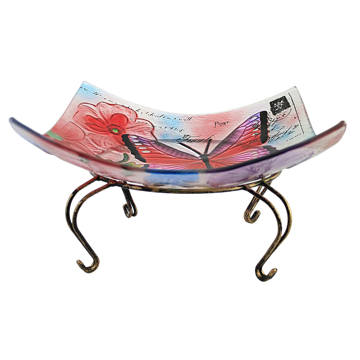 Home & Garden Butterfly Print Bird Bath Stand - - SBKGifts.com