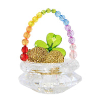 (55583) Crystal Expressions Rainbow Basket Figurine, 2.75 Inch, Saints Patrick's Day Irish Acryv107