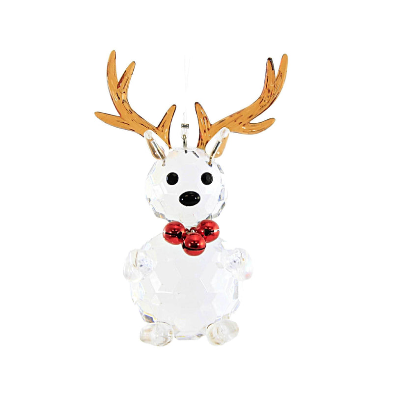 (55655) Crystal Expressions Jingle Reindeer Ornament, 3.50 Inch, Faceted Chirstmas Acryx176