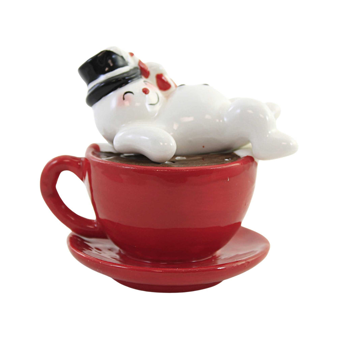 Ganz Snowman with Candy Cane Salt & Pepper Shaker Set