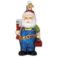 (55740) Old World Christmas Handyman Santa, 4.25 Inch, Ornament Santa Tool Box 40310