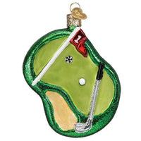 (55754) Old World Christmas Putting Green, 4.00 Inch, Ornament Flag Club Golf Ball 44156