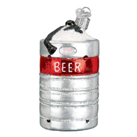 (55758) Old World Christmas Aluminum Beer Keg, 3.75 Inch, Cold Brew Cheers 32316