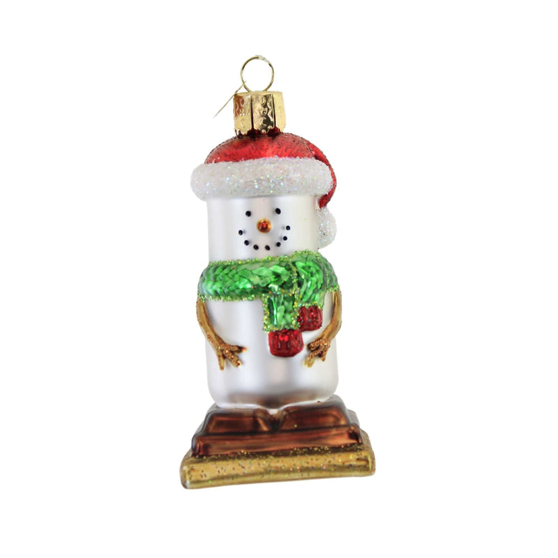 Old World Christmas S'mores Snowman Glass Marshmellows Chocolate 24216 (55765)