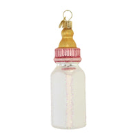 (55774) Old World Christmas Girl Baby Bottle, 4.00 Inch, Long Lasting Keepsake 32498