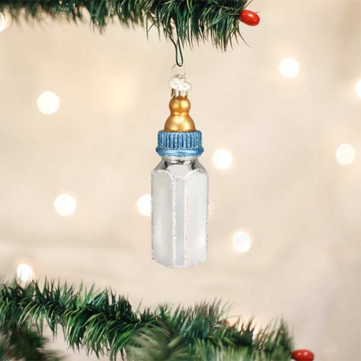 Old World Christmas Boy Baby Bottle - - SBKGifts.com