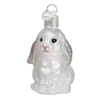 (55782) Old World Christmas White Baby Bunny, 2.50 Inch, Ornament Rabbit 12623