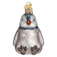 (55785) Old World Christmas Sitting Penguin Chick, 3.00 Inch, Ornament Birds Snow Ice 16143