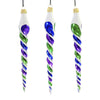 (55795) Sbk Gifts Holiday Carnival Brites Twisted Icicles, 8.00 Inch, Set / 3 Ornament Mardi Gras Sbk221037