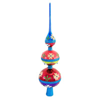 (55797) Sbk Gifts Holiday Retro 3 Ball Mod Floral Finial, 15.00 Inch, Tree Topper Funky Mod 60S 70S Sbk221039