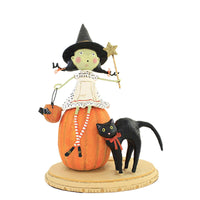 (55799) Lori Mitchell Bewitched, 9.50 Inch, Halloween Black Cat Green 14474