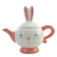 (55885) Tabletop Dottie Tea Pot, 7.75 Inch, Easter Rabbit Bunny A5070