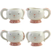 (55886) Tabletop Dottie Tea Cups, 3.00 Inch, Easter Bunny Rabbit St/4 A7179