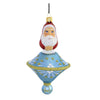 (55890) Sbk Gifts Holiday Light Blue Spin Top St Nick, 6.00 Inch, Ornament Santa Ufo Sbk221042