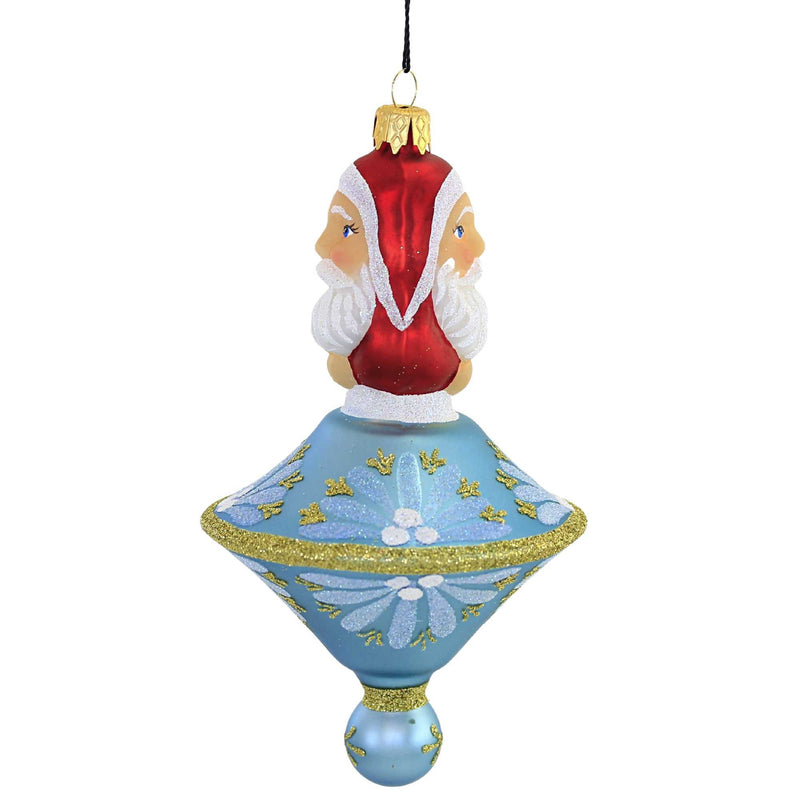 Sbk Gifts Holiday Light Blue Spin Top St Nick - - SBKGifts.com