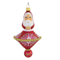 (55891) Sbk Gifts Holiday Fuchsia Spin Top St Nick, 6.00 Inch, Ornament Santa Ufo Sbk221043