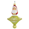 (55893) Sbk Gifts Holiday Chartreuse Spin Top St Nick, 6.00 Inch, Ornament Ufo Santa Sbk221045