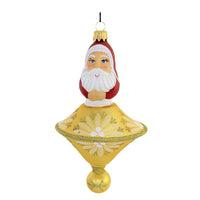 (55894) Sbk Gifts Holiday Gold Tone Spin Top St Nick, 6.00 Inch, Ornament Santa Ufo Sbk221046