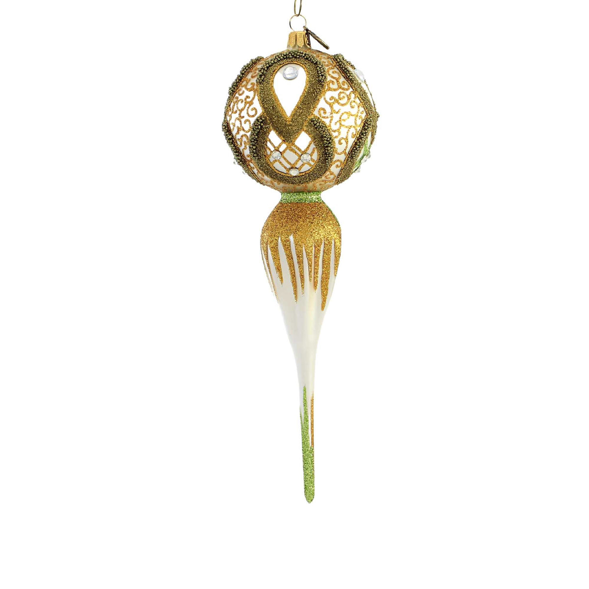 Blu Bom Green & Gold Reflector Drop - - SBKGifts.com