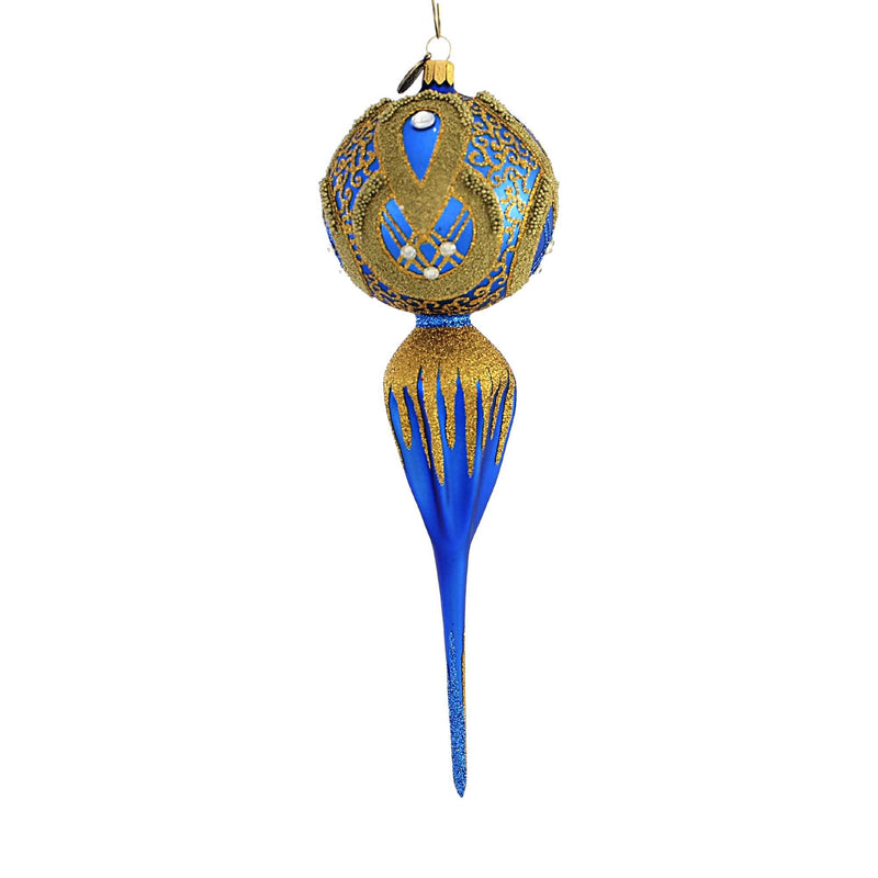 Blu Bom Blue & Gold Reflector Drop - - SBKGifts.com