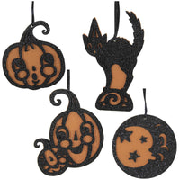 (55972) Holiday Ornament Jolly Halloween Ornaments, 4.75 Inch, Black Cat Pumpkin Moon Jp0389