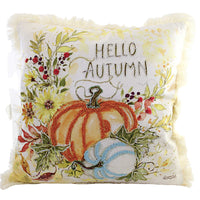 (56095) Fall Hello Autumn Pumpkins Pillow, 20.00 Inch, Leaves Fall Susan Winget C84298235