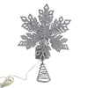 (56117) Tree Topper Finial Silver Snowflake Tree Topper, 12.00 Inch, Led Sparkle Christmas 160251