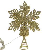 (56118) Tree Topper Finial Gold Snowflake Tree Topper, 12.00 Inch, Led Sparkle Christmas 160250