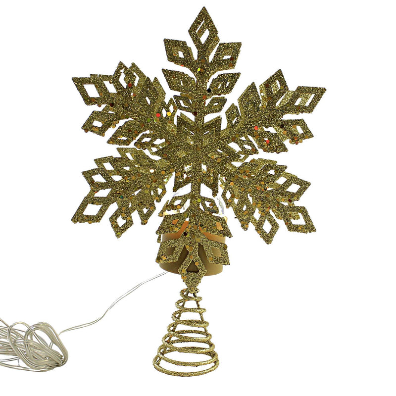 Tree Topper Finial Gold Snowflake Tree Topper - - SBKGifts.com