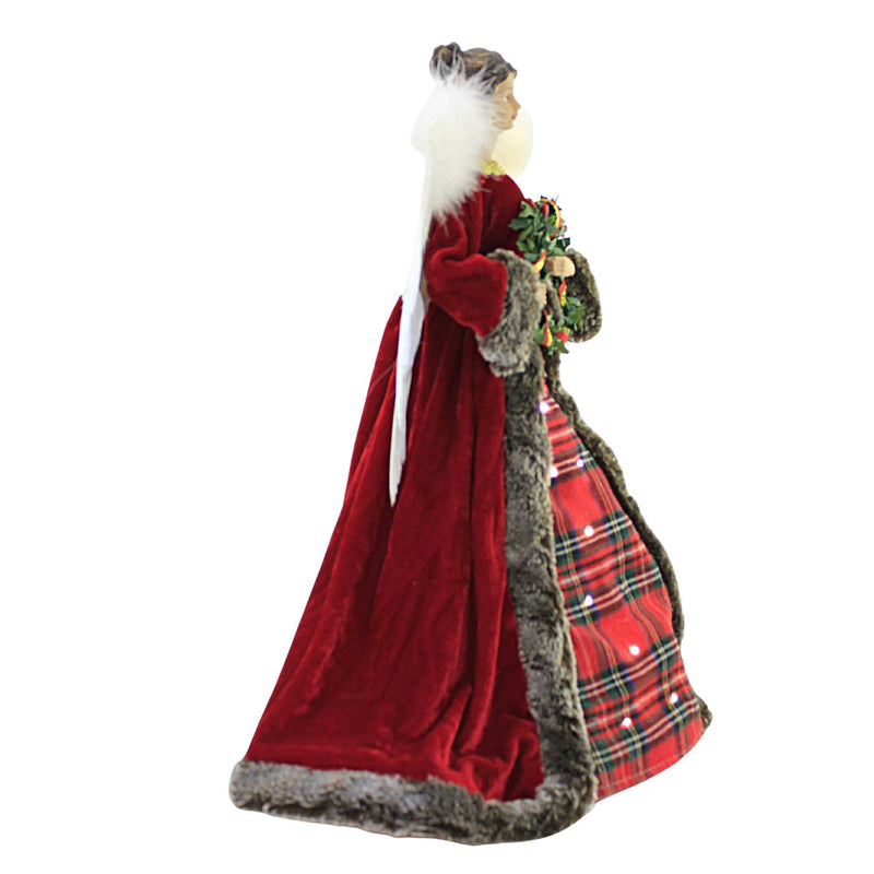 Tree Topper Finial Plaid Angel Led Tree Topper - - SBKGifts.com