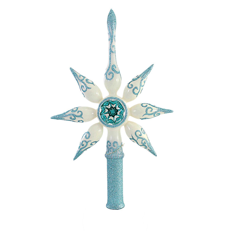 (56129) Blubom Aqua Swirl Star Tree Topper ., 13.75 Inch, Christmas Finial Reflector 2022294