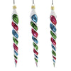 (56146) Sbk Gifts Holiday 3 Vintage Brites Twist Icicles, 8.00 Inch, Ornaments Mardi Gras 3 Pc Set Sbk221051