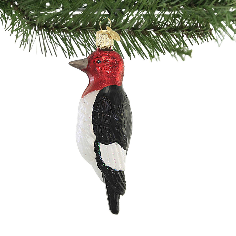 Old World Christmas Red-Headed Woodpecker - - SBKGifts.com