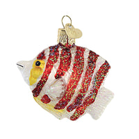 (56177) Old World Christmas Peppermint Angelfish, 2.50 Inch, Ornament Ocean Aquatic 12635