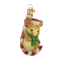 (56178) Old World Christmas Christmas Mouse, 3.50 Inch, Ornament Candy Cane 12637