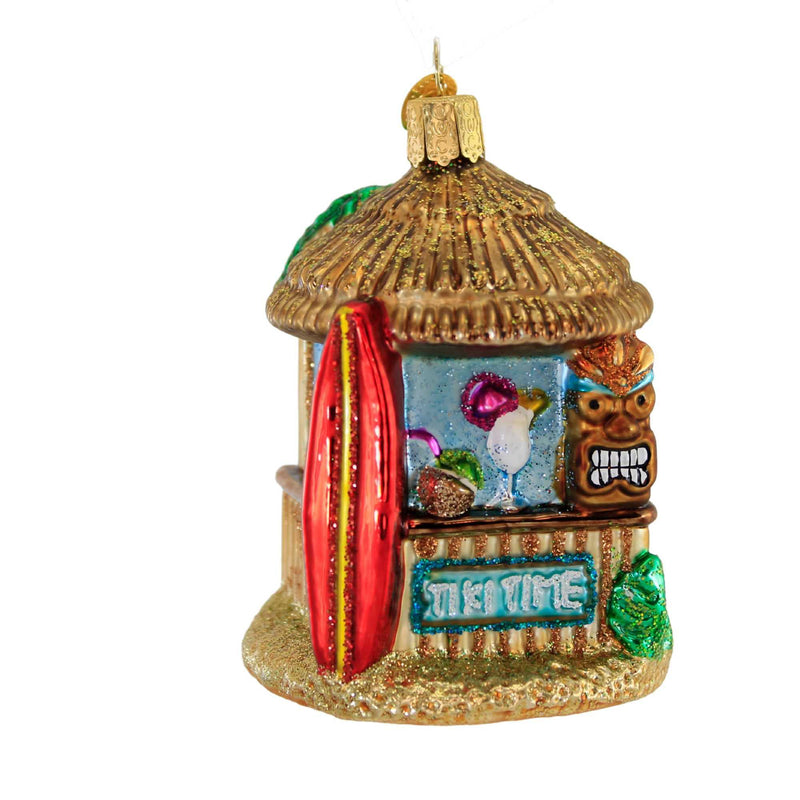 Tiki Hut - One Ornament 3.75 Inch, Glass - Rest Relaxation 20131 (56188)