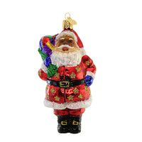 (56189) Old World Christmas Jolly African American Santa, 5.25 Inch, Joyful Claus 40625