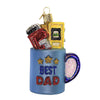 (56195) Old World Christmas Best Dad Mug, 4.00 Inch, Ornament Wrench Tape Measure 32544