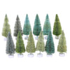 (56211) Christmas Winter Green Trees Set 12, 4.00 Inch, Bottle Brush Neutral Ms436lwg