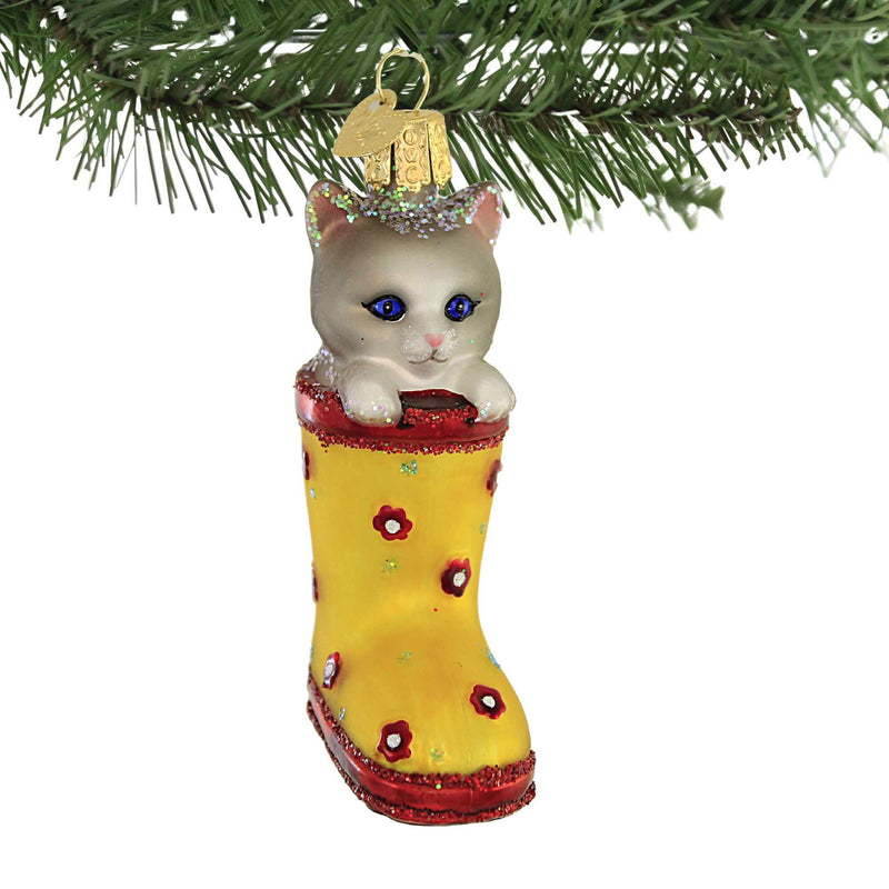 Old World Christmas Kitten In Rain Boot - - SBKGifts.com