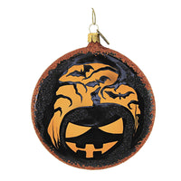 (56244) Blu Bom Jack-O-Lantern & Bat Disc, 4.00 Inch, Ornament Translucent Halloween 2022122