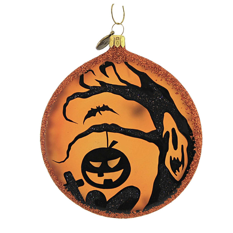 (56245) Blu Bom Haunted Tree In Graveyard Disc, 4.00 Inch, Ornament Halloween See Thru Jol 2022123