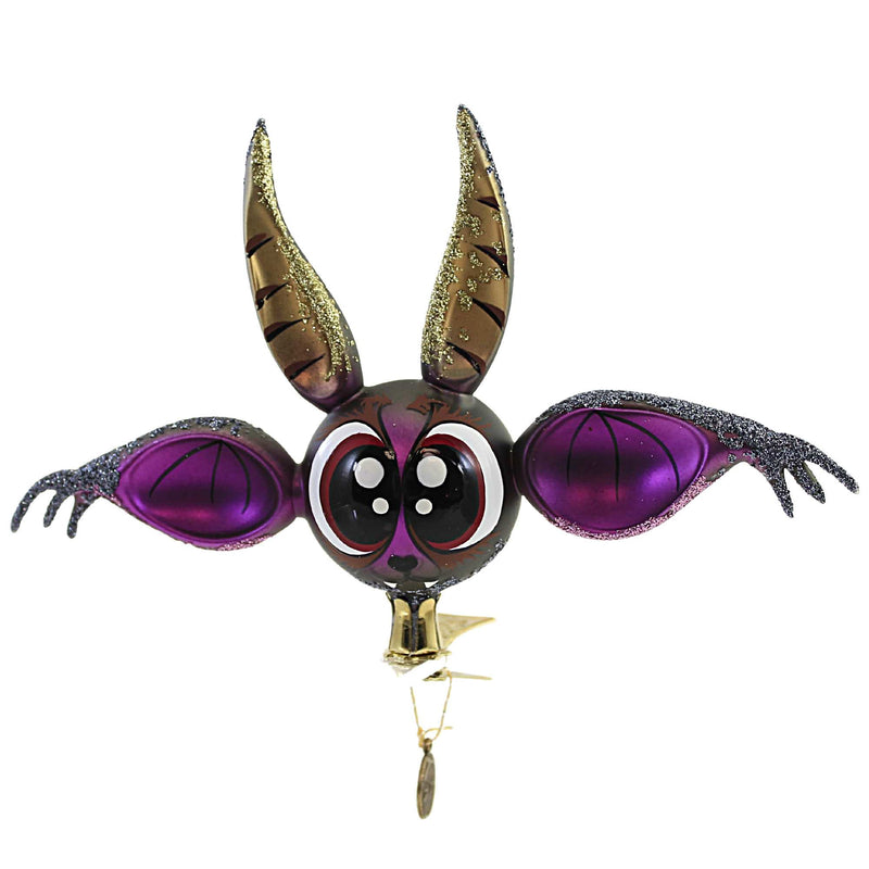 (56249) Blu Bom Big Eyes Big Ears Clip On Bat, 4.25 Inch, Ornament Halloween Spooky 2022120